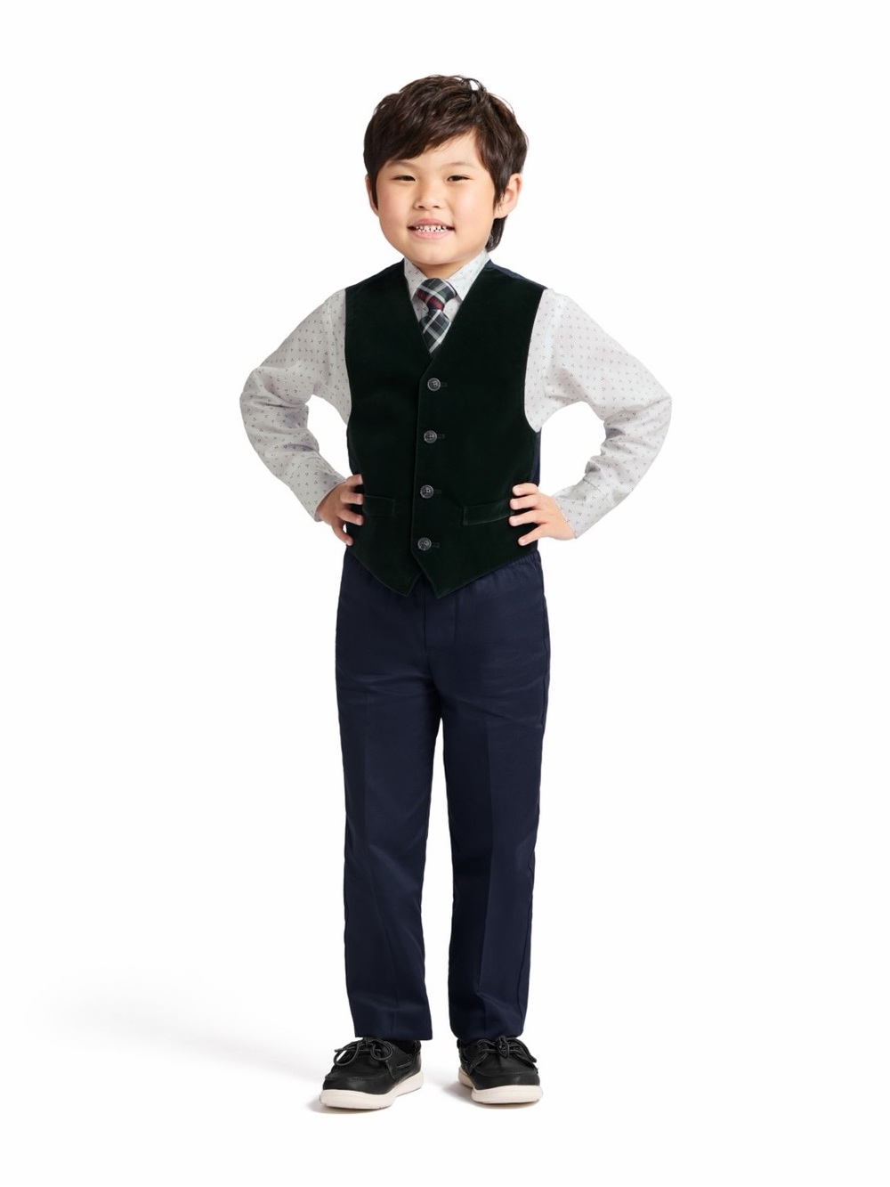 Nautica Boys 2T-7 4-Piece Shirt, Tie, Vest and Pants Set
